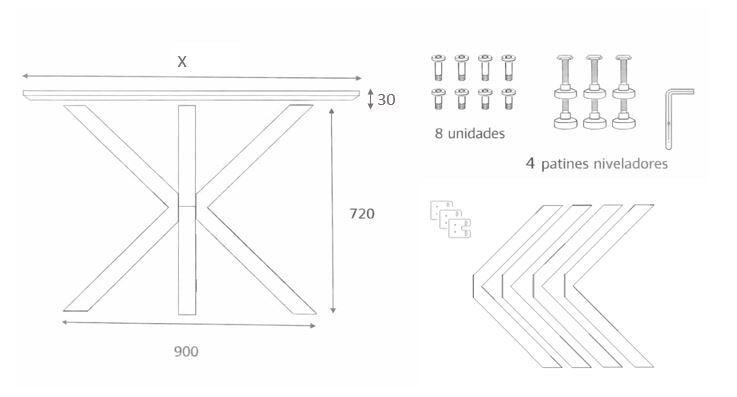 Mesa Comedor NORDIC X