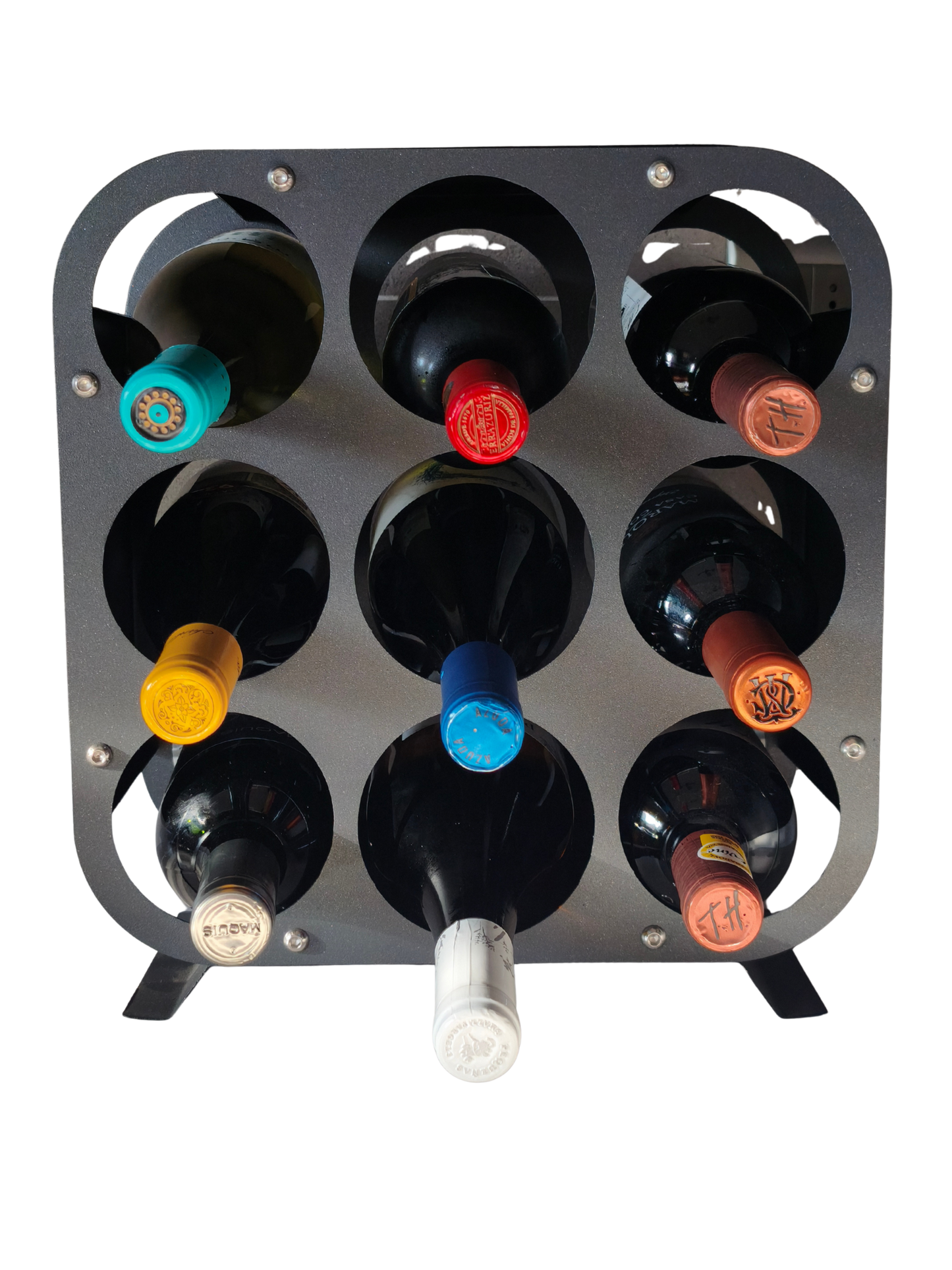 Rackuvin – Rack de vino de acero para 9 botellas