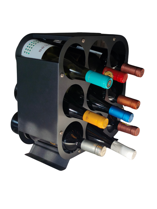 Rackuvin – Rack de vino de acero para 9 botellas